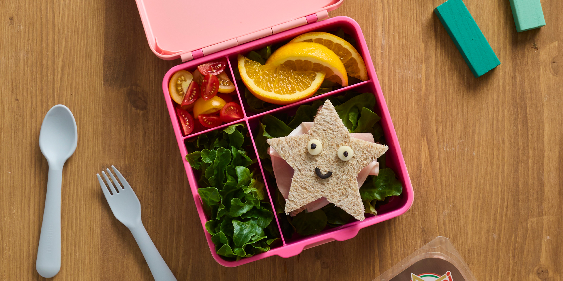 Carl Oscar Lunchbox Per Bambini A Forma Di Sandwich - Portamerenda In Plastica Senza BPA - Lime, 14.5x13.8x5.3 Cm - 4
